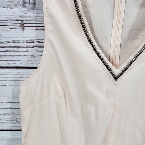 Calvin Klein Peach V-Neck Embellish Peplum Top Size Medium - Picture 5 of 13